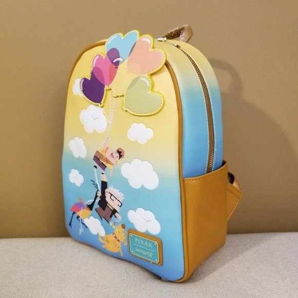 Loungefly Disney Pixar Up Heart Balloons Russel Carl Dug kevin Mini Backpack NEW main image 5